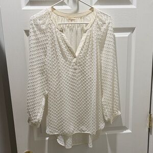 Rebecca Taylor Cream Textured Blouse